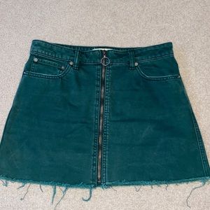 Free People Zip-Up Denim Skirt